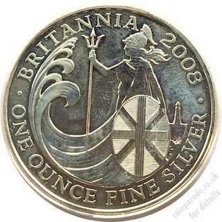 2008 Silver Britannia Proof Reverse 2008 Silver Britannia Proof Reverse