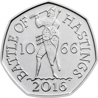 2016 50 Pence Coin Battle of Hastings Reverse 2016 50 Pence Coin Battle of Hastings Reverse