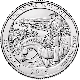 2016 Quarter Theodore Roosevelt North Dakota Reverse USM