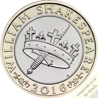 2016 Two Pound Coin Shakespeare Histories Reverse 2016 Two Pound Coin Shakespeare Histories Reverse