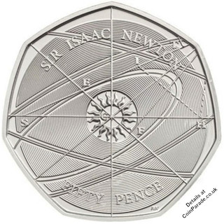 2017 50 Pence Coin Sir Isaac Newton Reverse