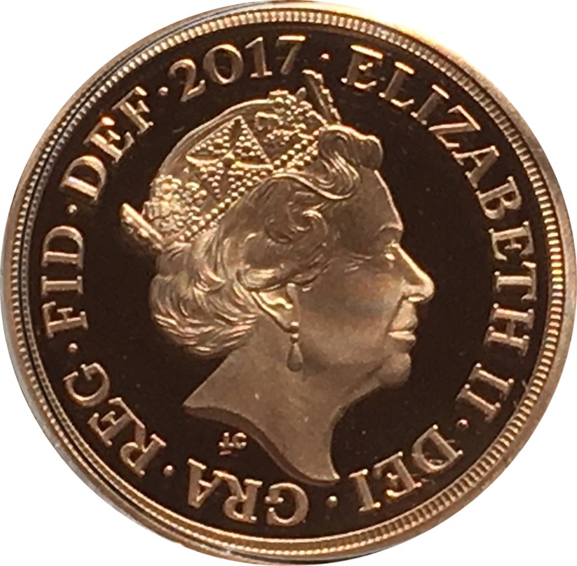 2017 Piedfort Gold Sovereign Obverse