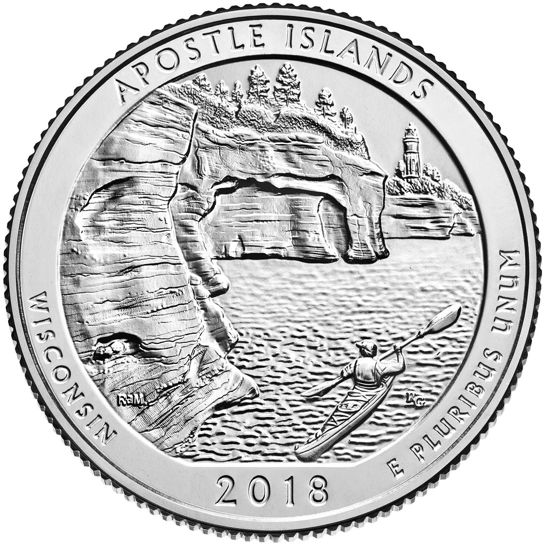 2018 Quarter USA Apostle Islands National Lakeshore Wisconsin Reverse