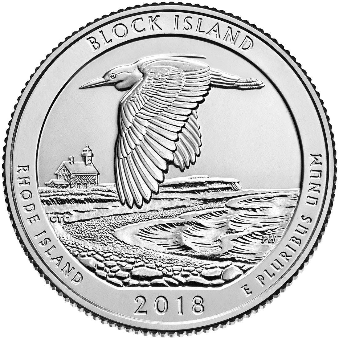 2018 Quarter USA Block Island National Wildlife Refuge Rhode Island Reverse