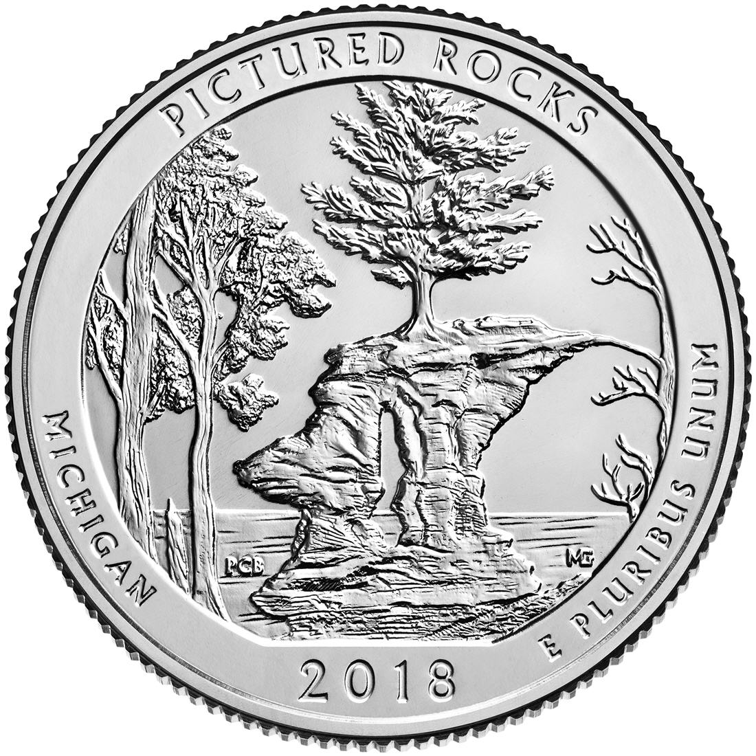 2018 Quarter USA Pictured Rocks National Lakeshore Michigan Reverse