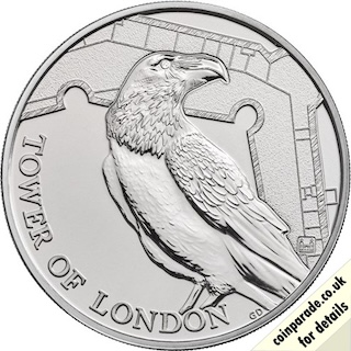 2019 Five Pound Tower of London Ravens Reverse