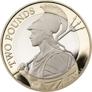 2019 Two Pound Proof STandard Reverse 2019 Two Pound Proof STandard Reverse