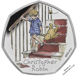 2020 Fifty Pence Christopher Robin Colour Reverse