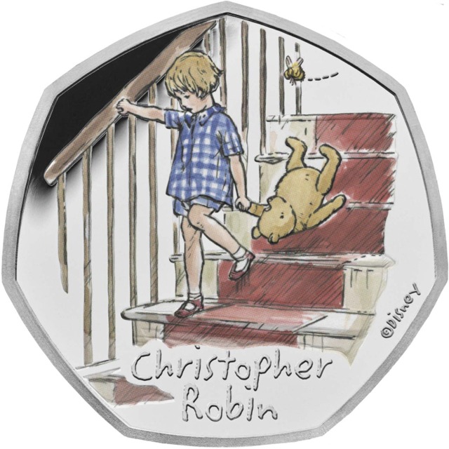 2020 Fifty Pence Christopher Robin Silver Proof Colour