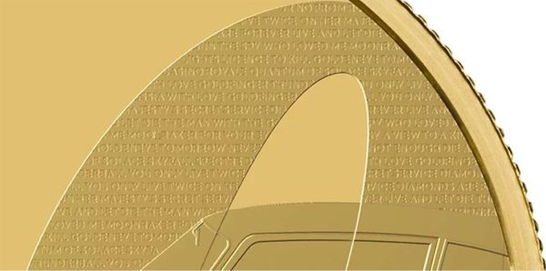 2020 James Bond Gold Proof 2oz microtext