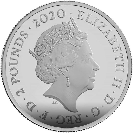 2020 Silver 1oz James Bond Obverse