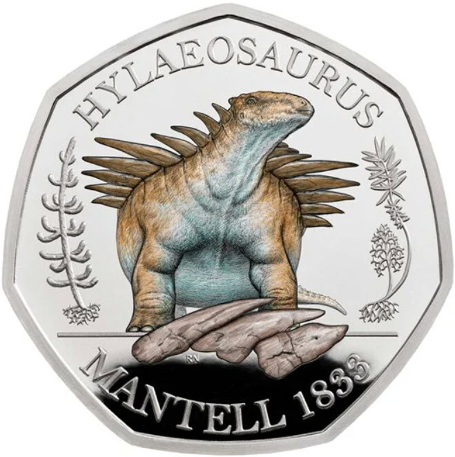 2020 Silver Proof 50p Hylaeosaurus Reverse