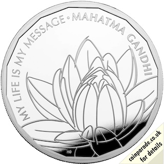 2021 1oz Silver Two Pounds Gandhi Reverse 2021 1oz Silver Two Pounds Gandhi Reverse