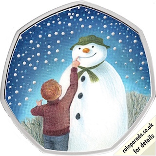 2021 Fifty Pence The Snowman Silver Proof Reverse RM