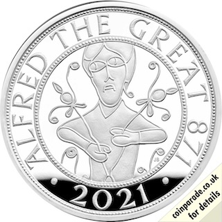 2021 Five Pounds Silver Alfred the Great Reverse RM