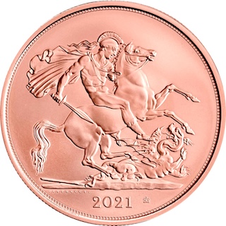 2021 Gold Five Pound BU Reverse RM