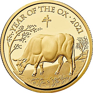 2021 Gold Proof Lunar Year Ox One oz Reverse RM