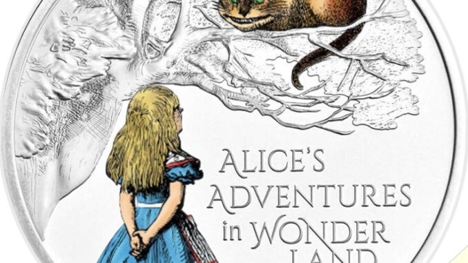 2021 Silver Proof Two Pound Alice’s Adventures Reverse RM