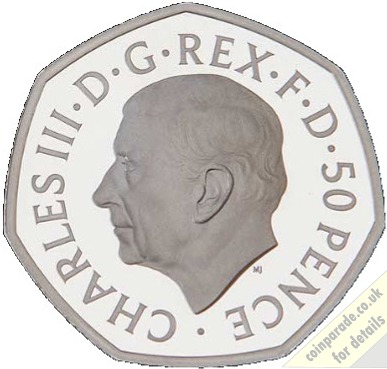 2022 50 Pence Charles III Obverse 2022 50 Pence Charles III Obverse