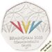 2022 50 Pence Coin Commonwealth Games Team Wales Coloured BU Reverse RM
