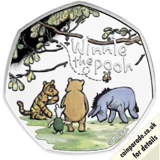 2022 50 Pence Coin Winnie the Pooh and Friends Silver Proof Reverse RM
