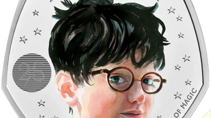 2022 50 Pence Harry Potter Silver Proof Colour Reverse
