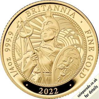 2022 Gold Britannia Quarter Ounce Proof Reverse 2022 Gold Britannia Quarter Ounce Proof Reverse