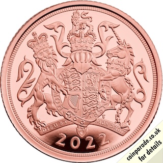 2022 Piedfort Sovereign Proof Reverse 2022 Piedfort Sovereign Proof Reverse