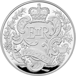 2022 Platinum Jubilee 5oz Silver Proof Reverse 2022 Platinum Jubilee 5oz Silver Proof Reverse