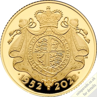 2022 Platinum Jubilee Gold Quarter Ounce Reverse 2022 Platinum Jubilee Gold Quarter Ounce Reverse