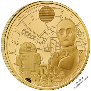 2023 1oz Gold Proof Star Wars R2D2 C3PO Reverse