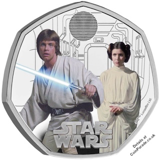 2023 Star Wars Fifty Pence Luke Skywalker Princess Leia Reverse
