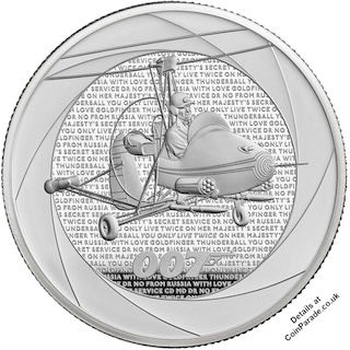 2023 Two Pounds Bond Films of the 1960s 1oz Silver Proof Reverse