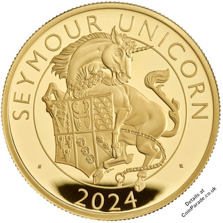 2024 1oz Gold Proof Tudor Beasts BU Seymour Unicorn Reverse 2024 1oz Gold Proof Tudor Beasts BU Seymour Unicorn Reverse