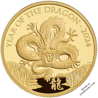 2024 1oz Gold Proof Year of the Dragon Reverse 2024 1oz Gold Proof Year of the Dragon Reverse