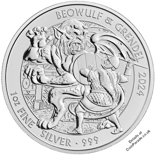 2024 Beowulf & Grendel 1oz Silver Bullion Reverse 2024 Beowulf & Grendel 1oz Silver Bullion Reverse
