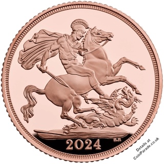2024 Gold Sovereign Proof Charles III Reverse 2024 Gold Sovereign Proof Charles III Reverse