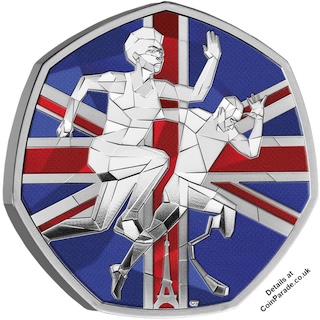 2024 Team GB and ParalympicsGB 50p Silver Proof Colour Reverse 2024 Team GB and ParalympicsGB 50p Silver Proof Colour Reverse