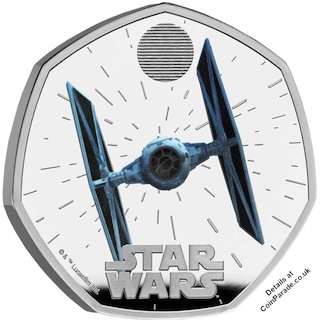 2024 Tie Fighter 50p Star Wars SIlver Reverse 2024 Tie Fighter 50p Star Wars SIlver Reverse