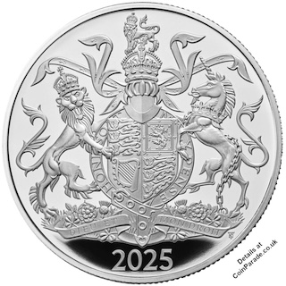 2025 Coat of Arms £5 Silver Proof Reverse RM 2025 Coat of Arms £5 Silver Proof Reverse RM