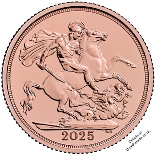 2025 Gold Sovereign Bullion Reverse RM 2025 Gold Sovereign Bullion Reverse RM