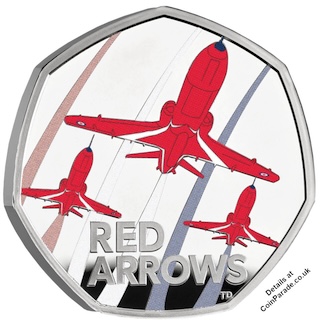 2025 Red Arrows 50p Silver Reverse 2025 Red Arrows 50p Silver Reverse