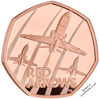 2025 Red Arrows Gold 50p Reverse 2025 Red Arrows Gold 50p Reverse