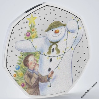 2025 Snowman 50p BU Colour Reverse RM