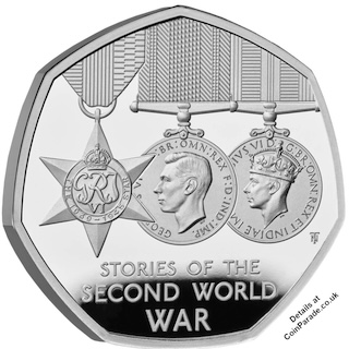 2025 Stories WW2 50p Silver Reverse RM 2025 Stories WW2 50p Silver Reverse RM
