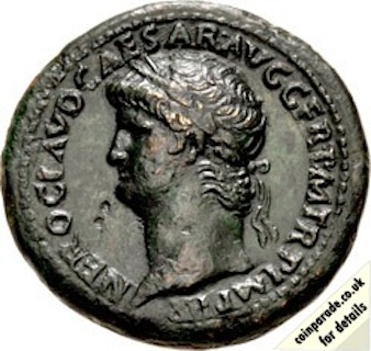 64AD Sestertius Nero Obverse