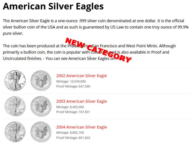 American Silver Eagles Category