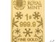 Christmas 1g Gold Bullion Minted Bar Obverse