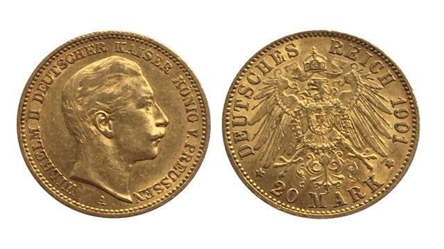 German Gold 20 Mark German Gold 20 Mark Wilhelm II