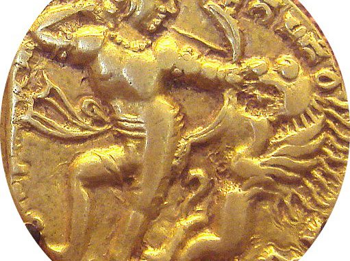 Kumaragupta Fighting a Lion